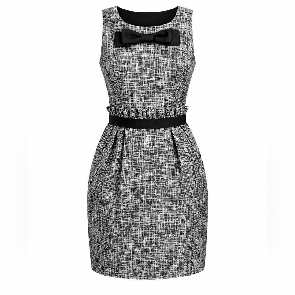 Twentyone Black and White Textured Mini Dress